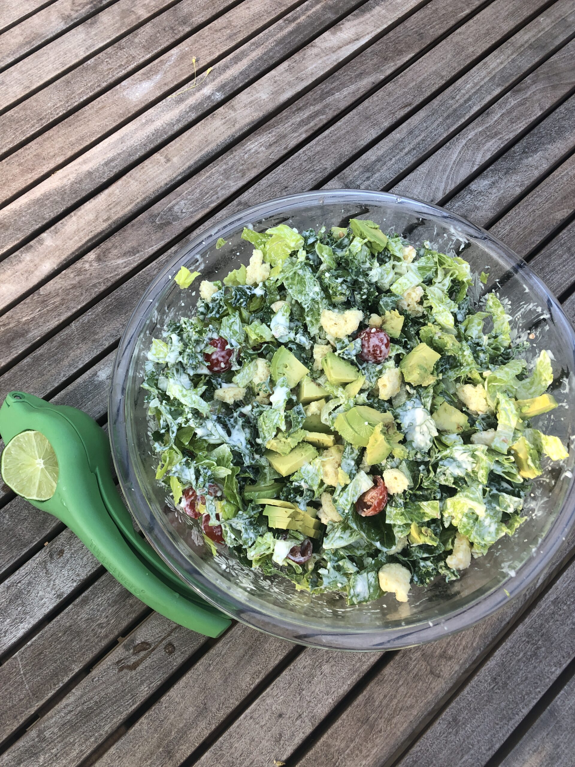 sweet green caesar dressing Shredded Chicken Kale Caesar Salad with Parmesan Crisps